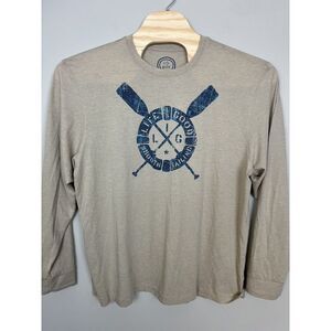 LIFE IS‎ GOOD Men's XL Crew Neck  SMOOTH SAILING Classic Fit L/S Tee Shirt Flaw